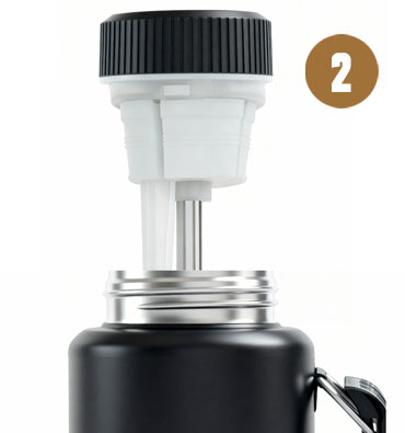 Insert into the thermos